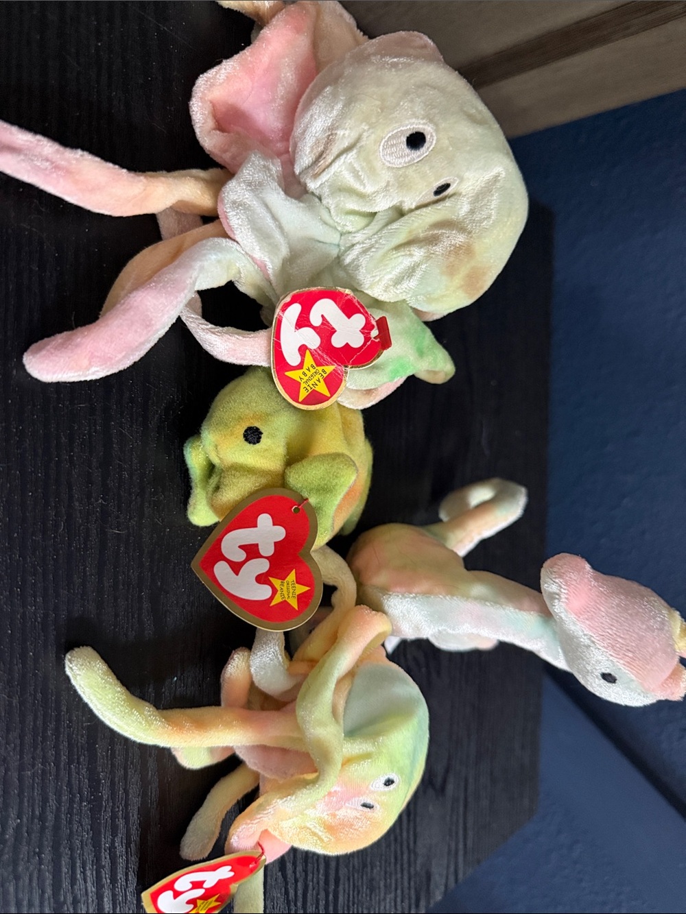 Ty Pastel Multicolor Aquamarine Plush Trio - Pink Green Yellow